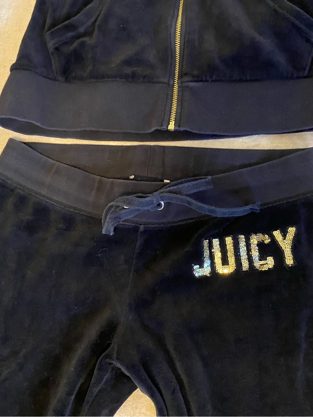 Y2K Juicy Couture Black Velour tracksuit S - Picture 3 of 6